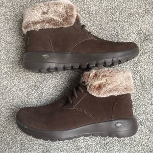 Skechers On-the-Go Joy Plush Dreams Bootie in Dark Brown
